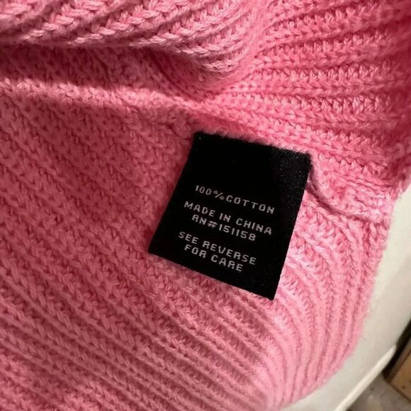 525 America Emma Crewneck Shaker Stitch Sweater Pink Size Medium - Picture 4 of 5